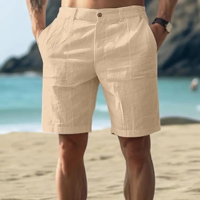 Men's Relaxed Linen Summer Shorts By TrendAura For Lightweight Breathable Comfort And Style