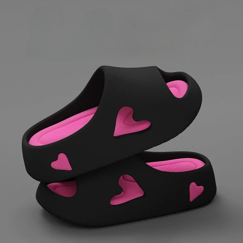 Women's Heart-Shaped Flip Flops with Soft Cushioning and Durable Design - TrendAura