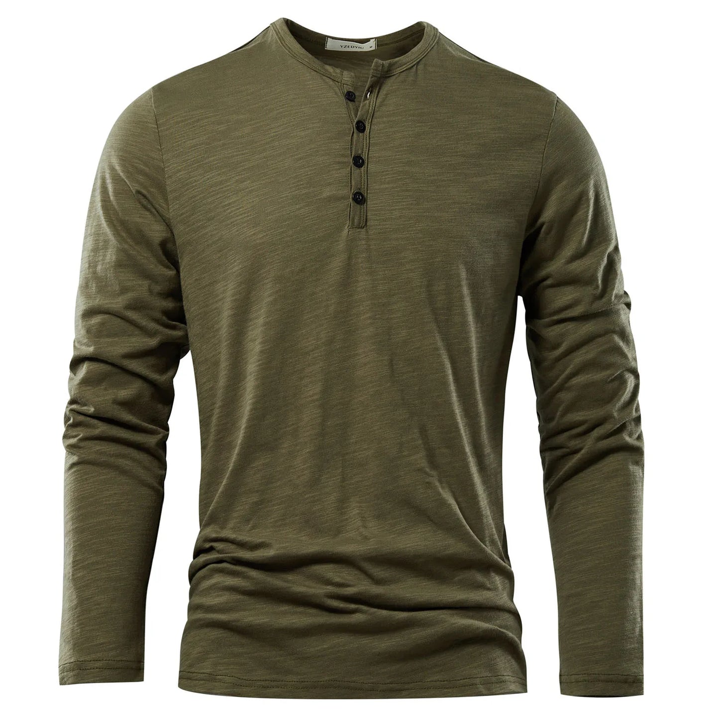 Max Men's Long-Sleeve Henley Shirt With Slub Cotton Comfort For Office And Casual Wear