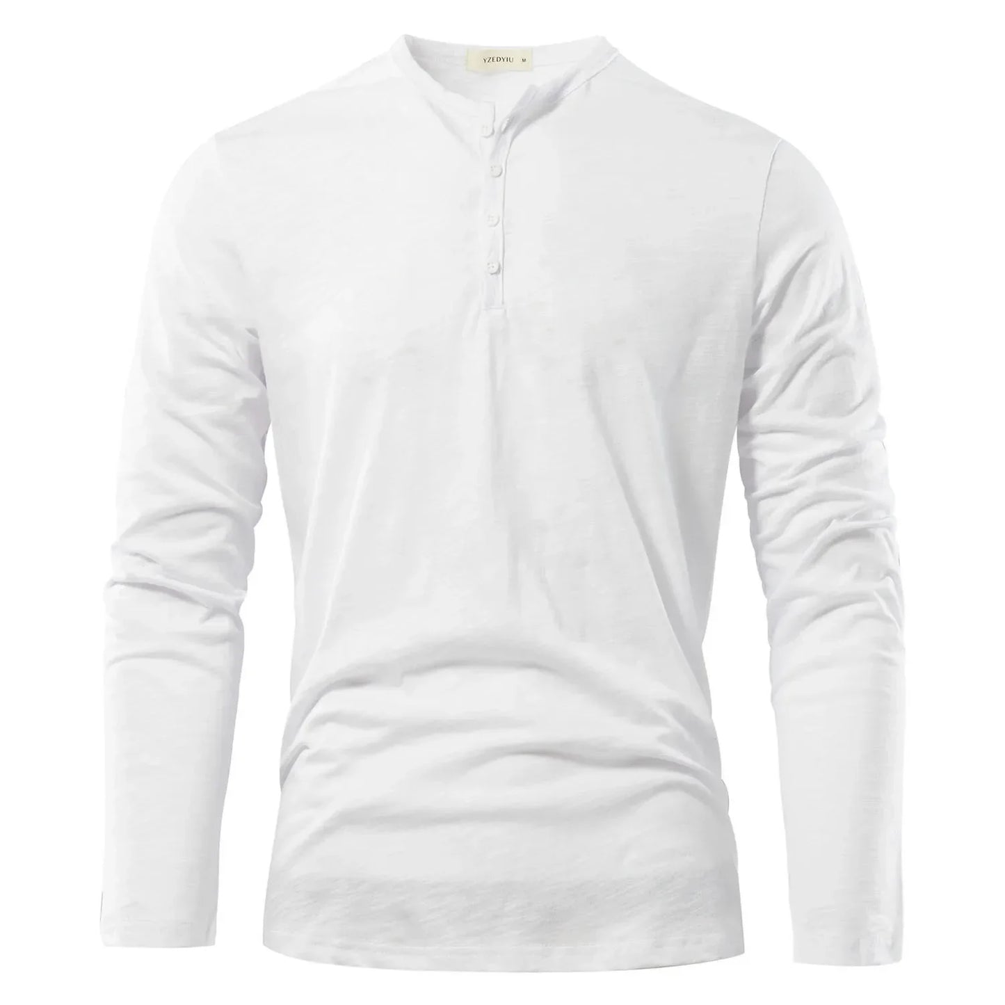 Max Men's Long-Sleeve Henley Shirt With Slub Cotton Comfort For Office And Casual Wear