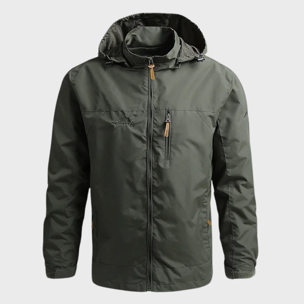 Casual Style Waterproof Hooded Rain Jacket for Men