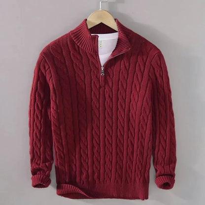 Hensley Cable Knit Half-Zip Sweater