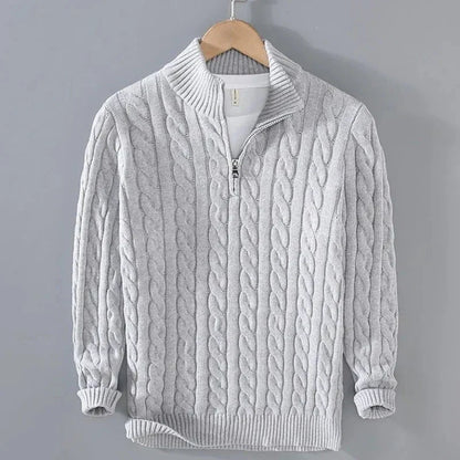Hensley Cable Knit Half-Zip Sweater