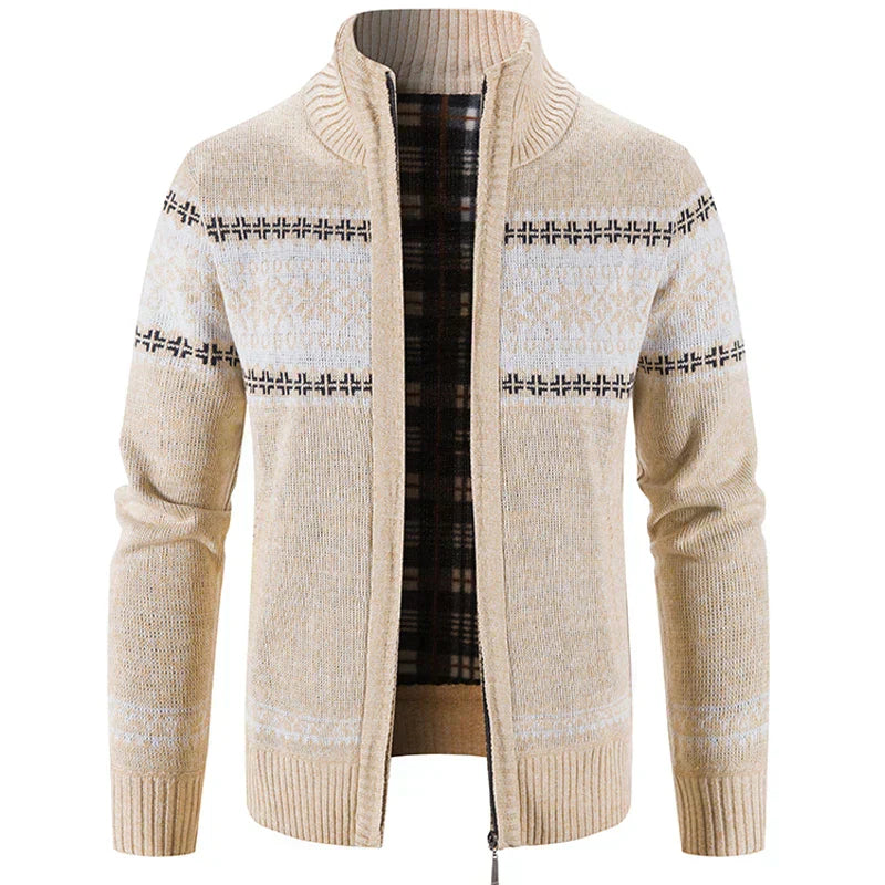 Kjell Scandinavian Warm Zip Up Sweater For Men Cozy Nordic Knit For Everyday Comfort