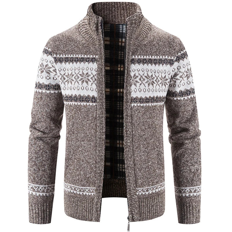 Kjell Scandinavian Warm Zip Up Sweater For Men Cozy Nordic Knit For Everyday Comfort