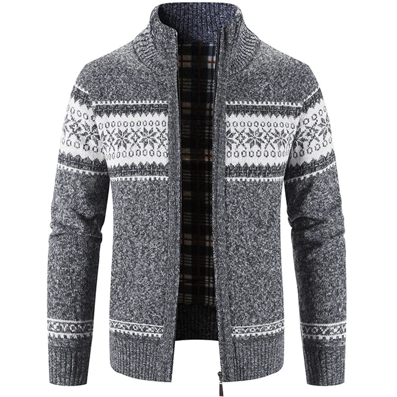 Kjell Scandinavian Warm Zip Up Sweater For Men Cozy Nordic Knit For Everyday Comfort