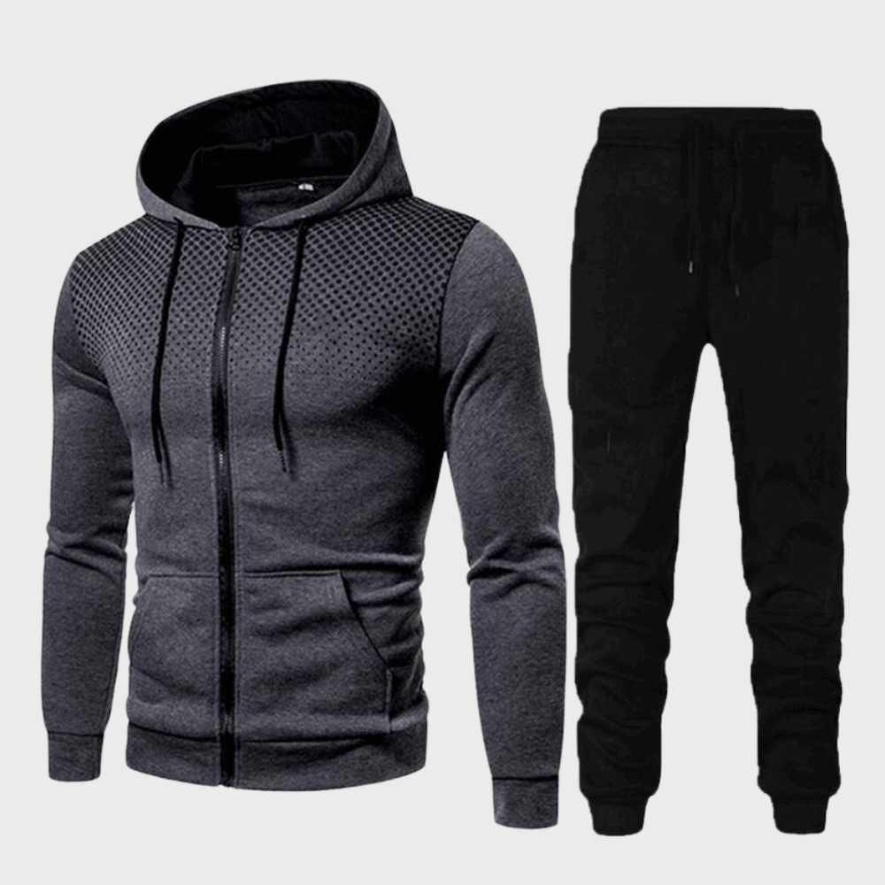 Mens Tracksuit Set Hooded Jacket And Pants Versatile Active Casual Wear All Day Comfort For Men