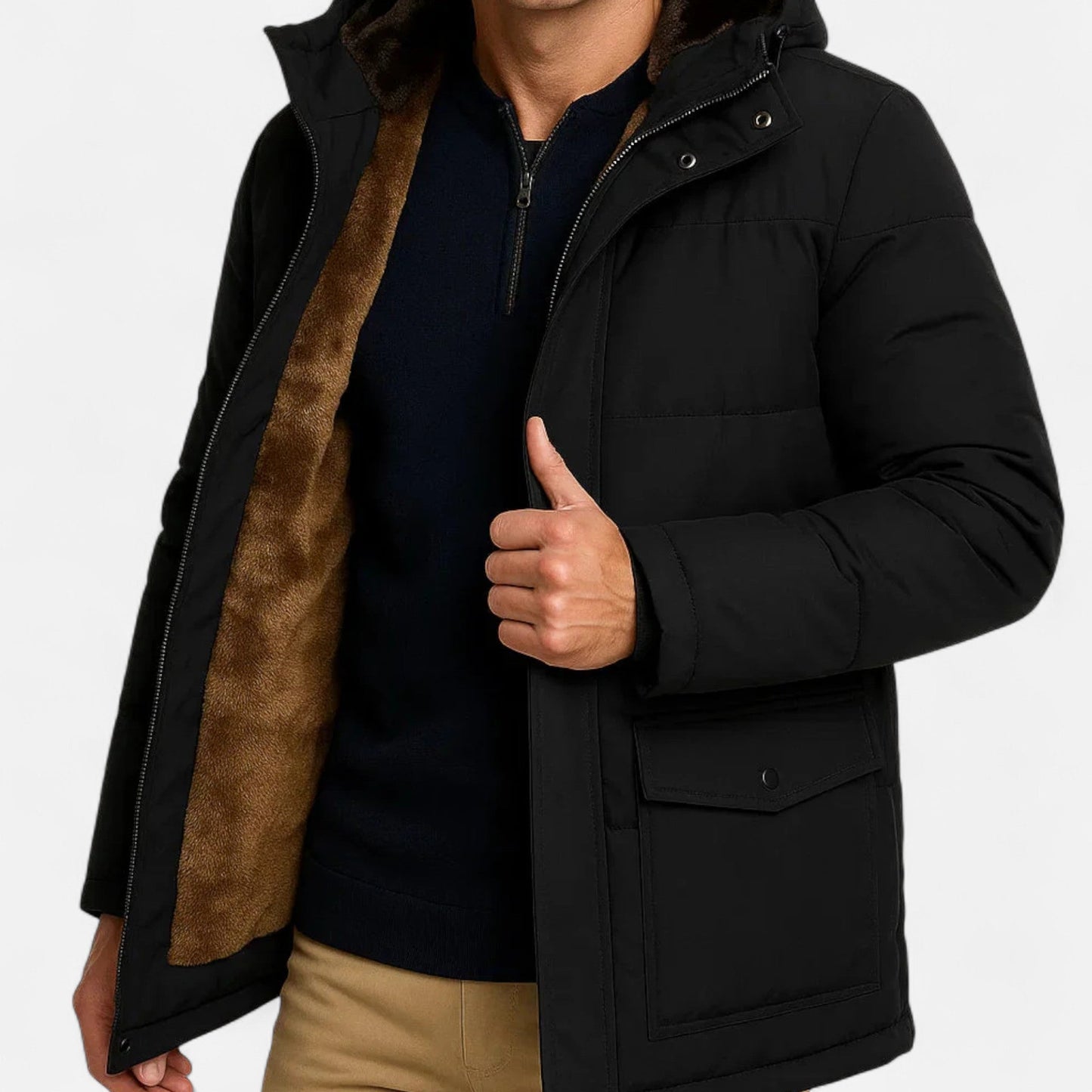 Ancienne Monde | Thick Winter Coat Lined with Fleece – Timeless Elegance and Warmth