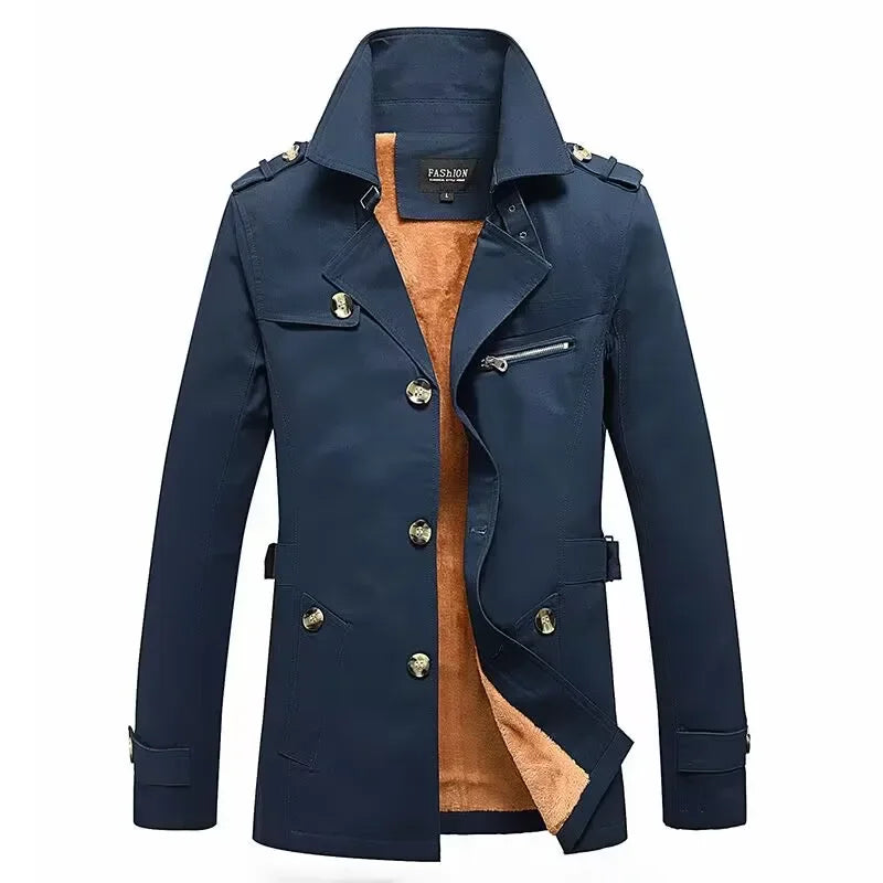 Mens Cotton Coat Windbreaker For Winter Business, Breathable Comfort, Versatile Professional Outerwear