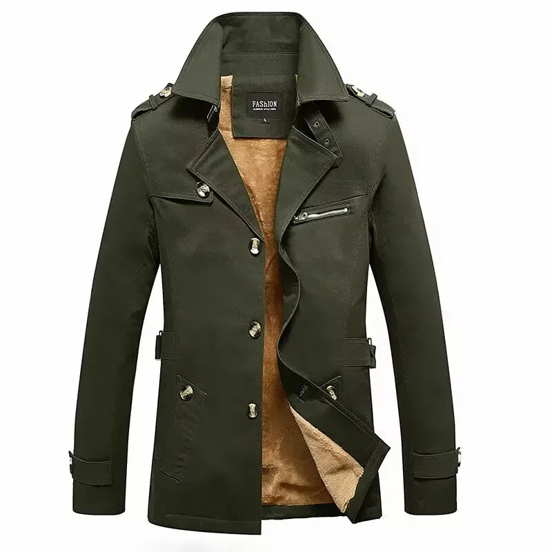 Mens Cotton Coat Windbreaker For Winter Business, Breathable Comfort, Versatile Professional Outerwear