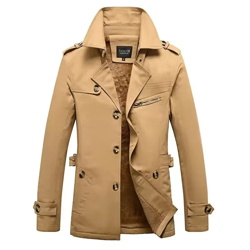 Mens Cotton Coat Windbreaker For Winter Business, Breathable Comfort, Versatile Professional Outerwear
