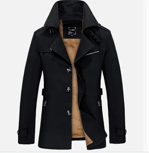 Mens Cotton Coat Windbreaker For Winter Business, Breathable Comfort, Versatile Professional Outerwear