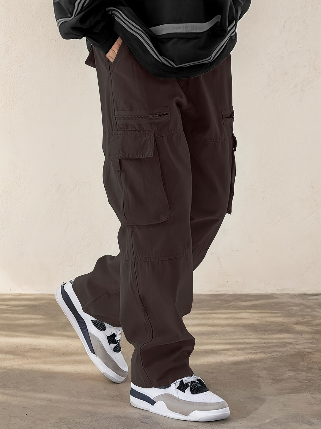 Mens Cargo Pants Durable Polyester With Adjustable Comfort For Outdoor Enthusiasts