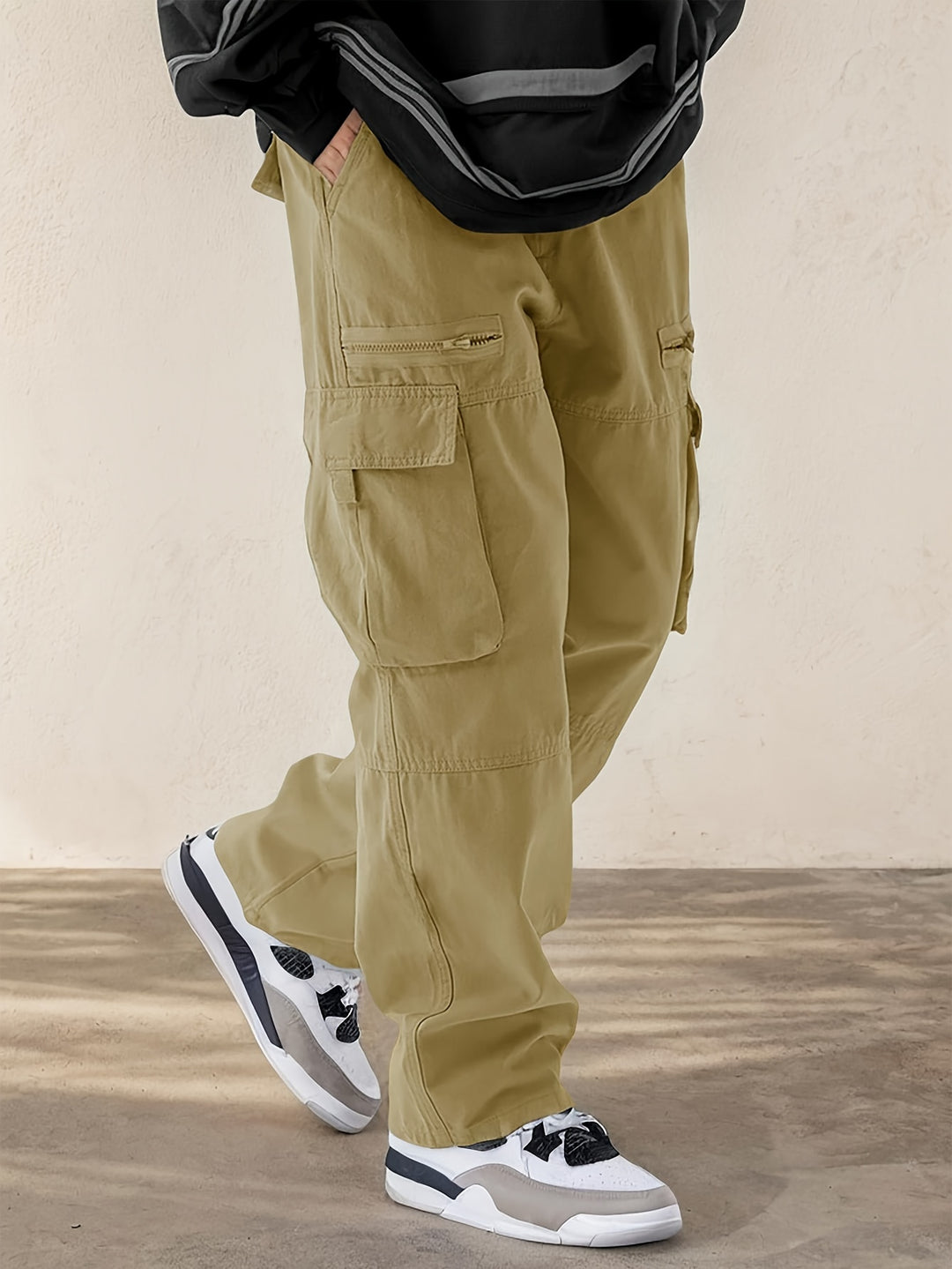 Mens Cargo Pants Durable Polyester With Adjustable Comfort For Outdoor Enthusiasts