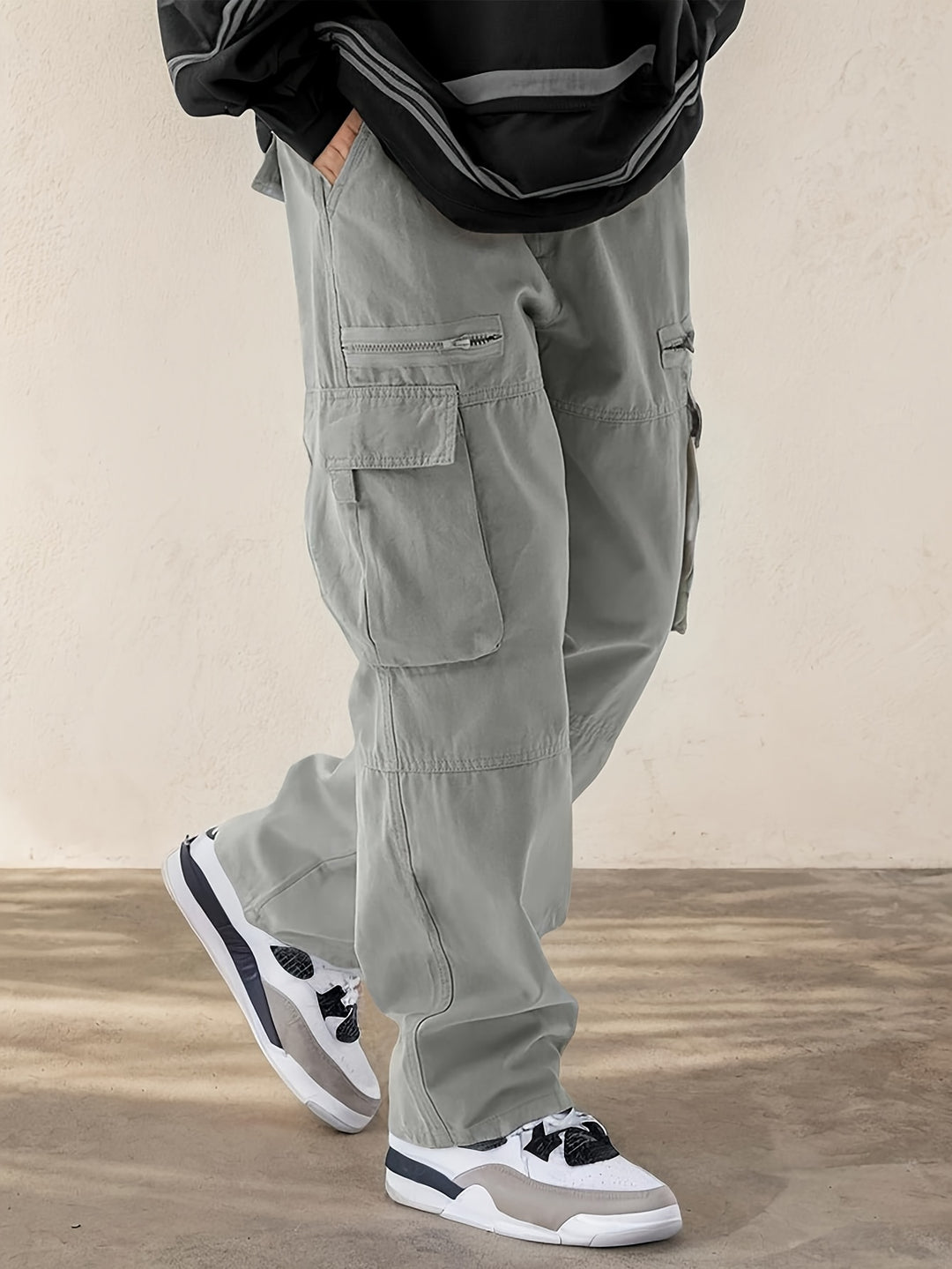 Mens Cargo Pants Durable Polyester With Adjustable Comfort For Outdoor Enthusiasts