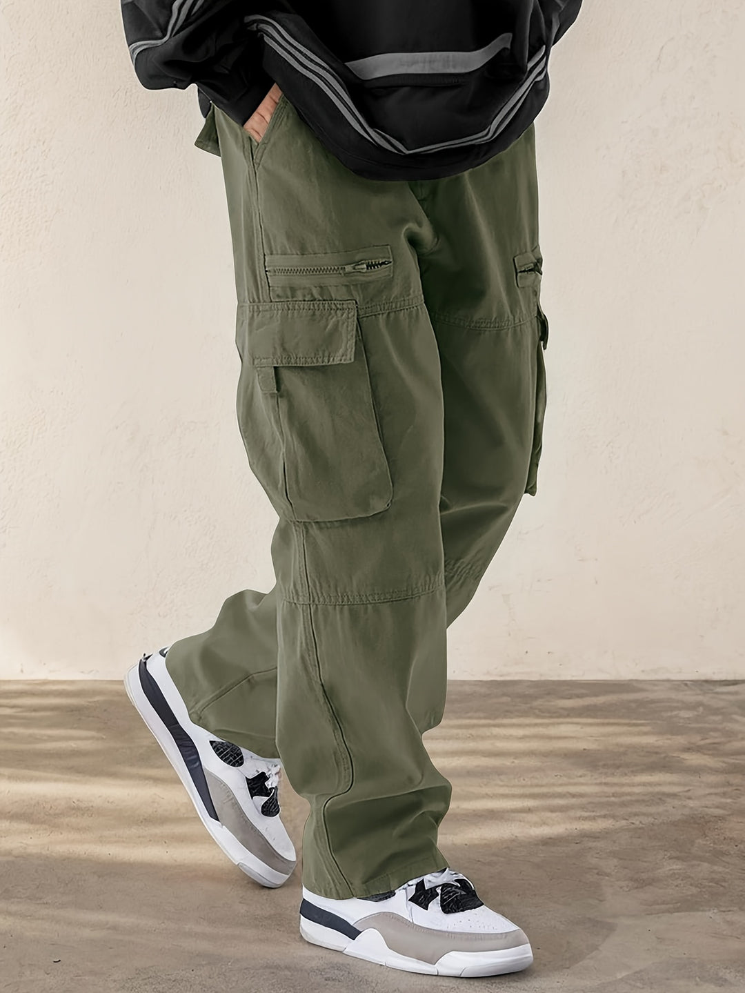 Mens Cargo Pants Durable Polyester With Adjustable Comfort For Outdoor Enthusiasts