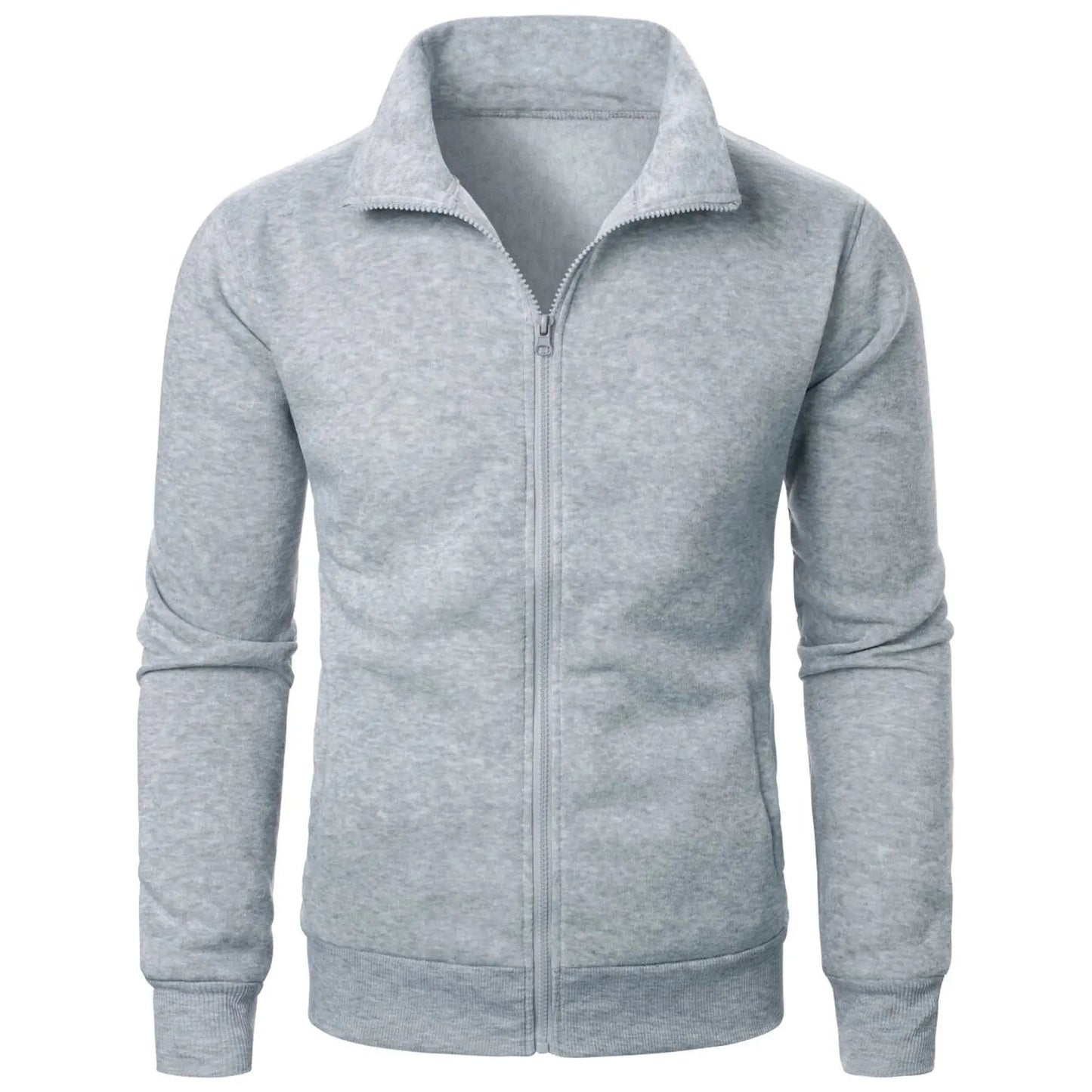 Mens Casual Sport Sweater Zipper Stand Collar For Men
