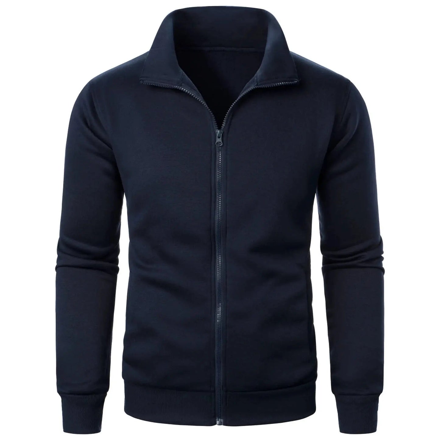 Mens Casual Sport Sweater Zipper Stand Collar For Men