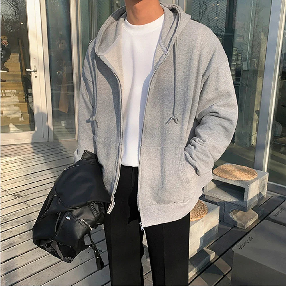 Mens Oversized Zip Up Hoodie With Fleece Warmth For Casual Wear And Active Lifestyles All Day Comfort