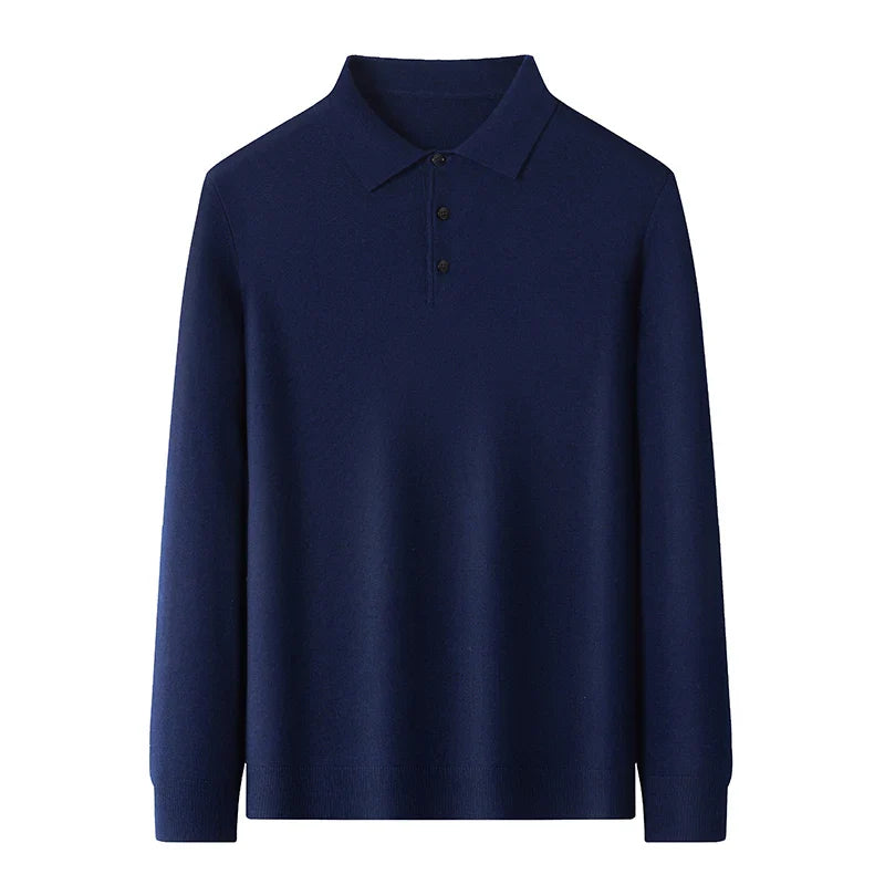 Mens Polo Collar Sweater With Premium Cozy Warmth For Everyday Casual Wear Ideal For Spring And Autumn