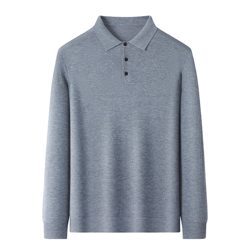 Mens Polo Collar Sweater With Premium Cozy Warmth For Everyday Casual Wear Ideal For Spring And Autumn