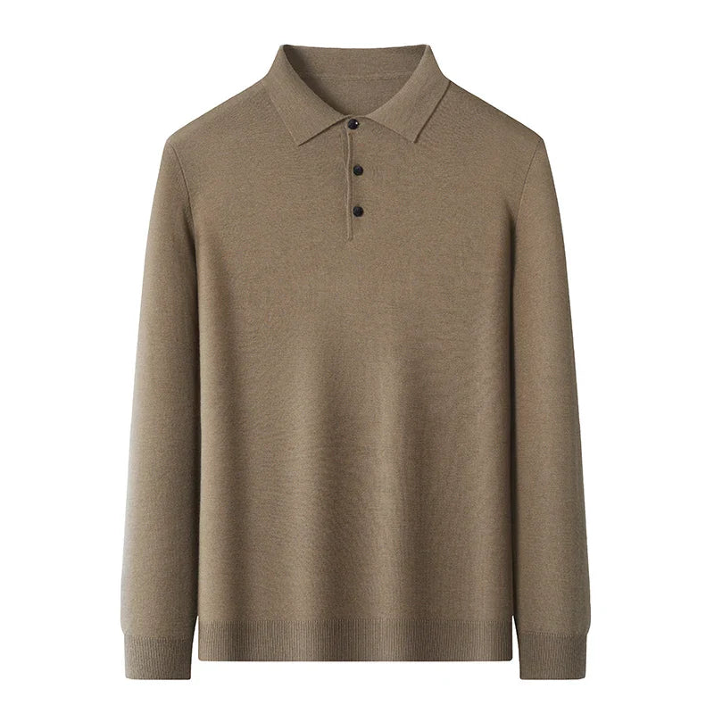 Mens Polo Collar Sweater With Premium Cozy Warmth For Everyday Casual Wear Ideal For Spring And Autumn