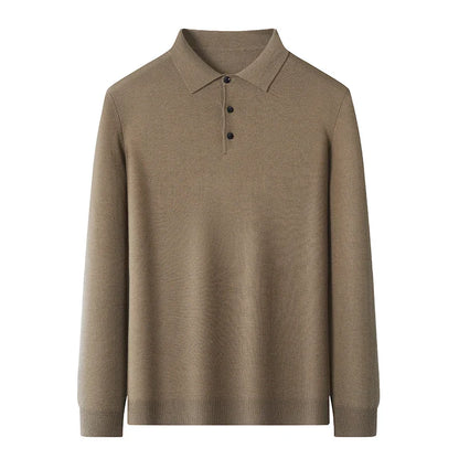 Mens Polo Collar Sweater With Premium Cozy Warmth For Everyday Casual Wear Ideal For Spring And Autumn
