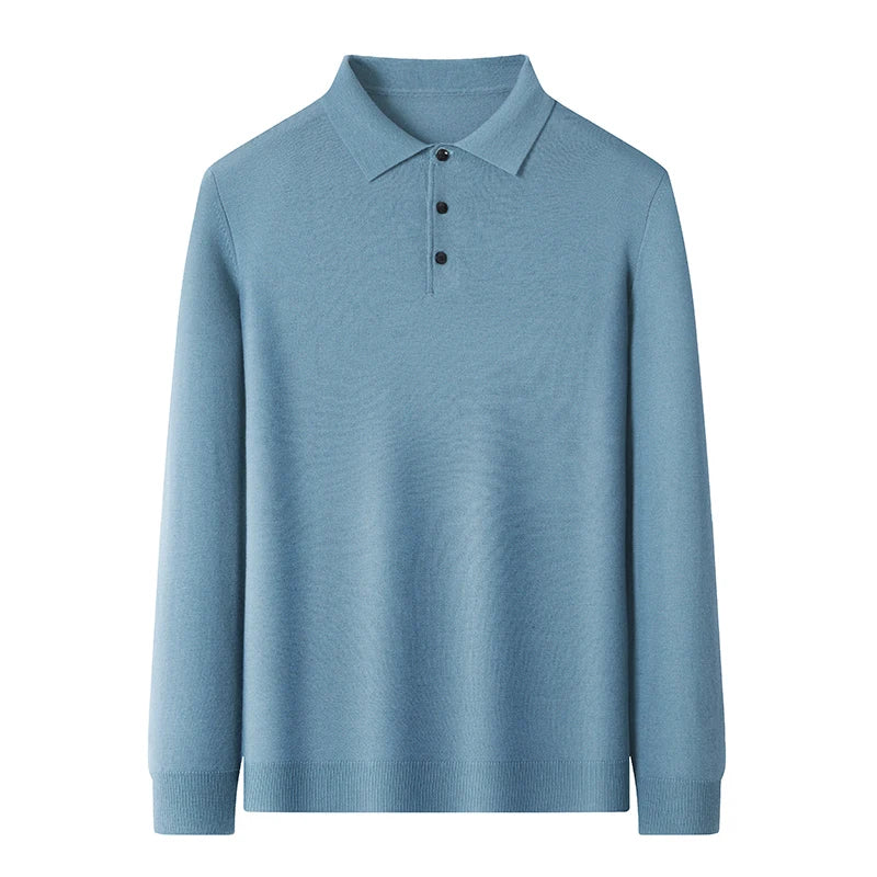 Mens Polo Collar Sweater With Premium Cozy Warmth For Everyday Casual Wear Ideal For Spring And Autumn