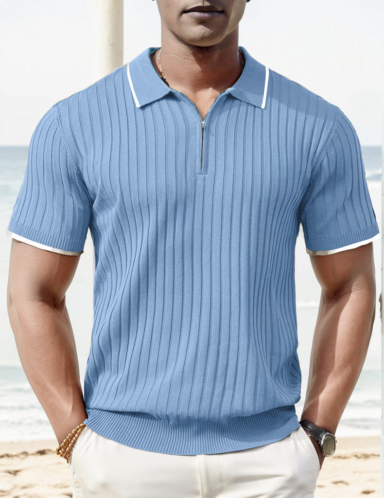 Poly Mens Polo Shirt With Rib Knit Design For Men A Stylish Comfortable Summer Essential