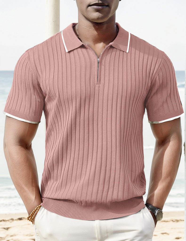 Poly Mens Polo Shirt With Rib Knit Design For Men A Stylish Comfortable Summer Essential