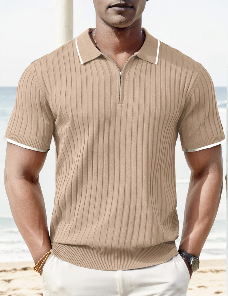 Poly Mens Polo Shirt With Rib Knit Design For Men A Stylish Comfortable Summer Essential