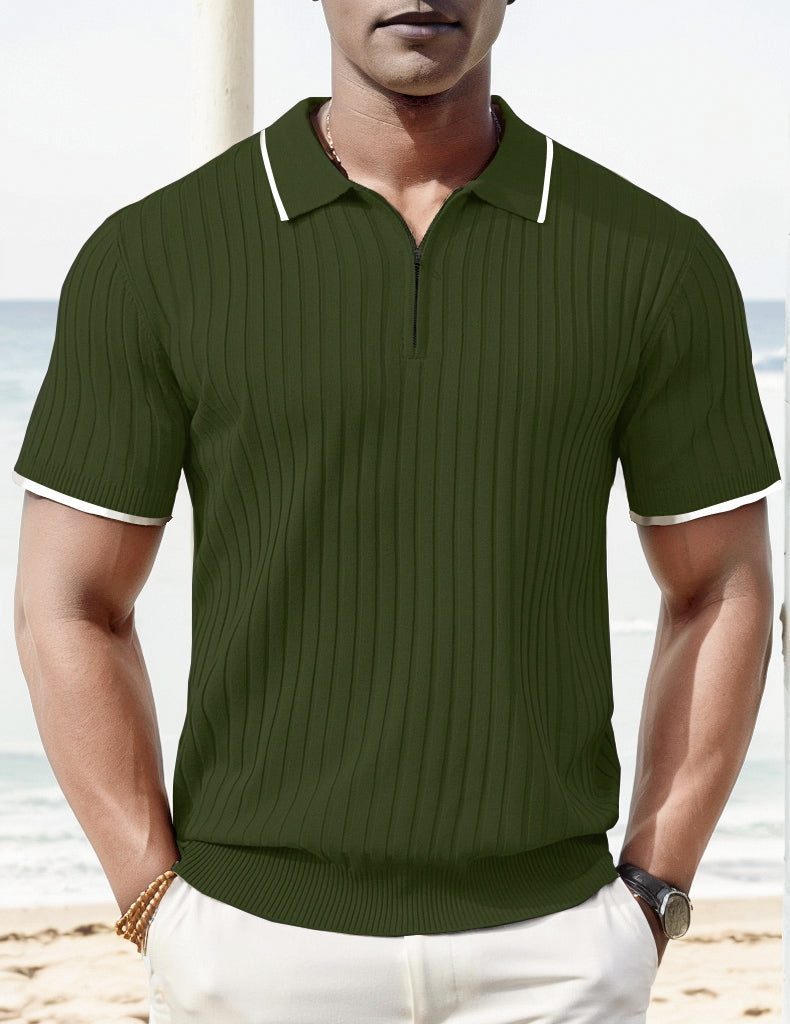 Poly Mens Polo Shirt With Rib Knit Design For Men A Stylish Comfortable Summer Essential