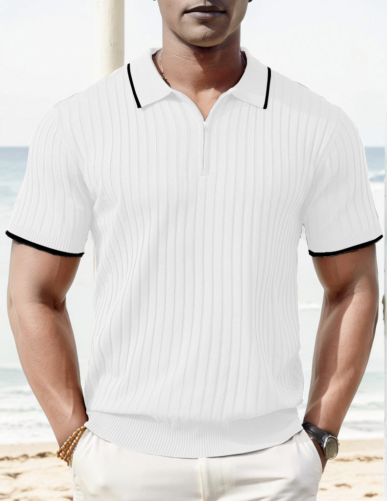 Poly Mens Polo Shirt With Rib Knit Design For Men A Stylish Comfortable Summer Essential
