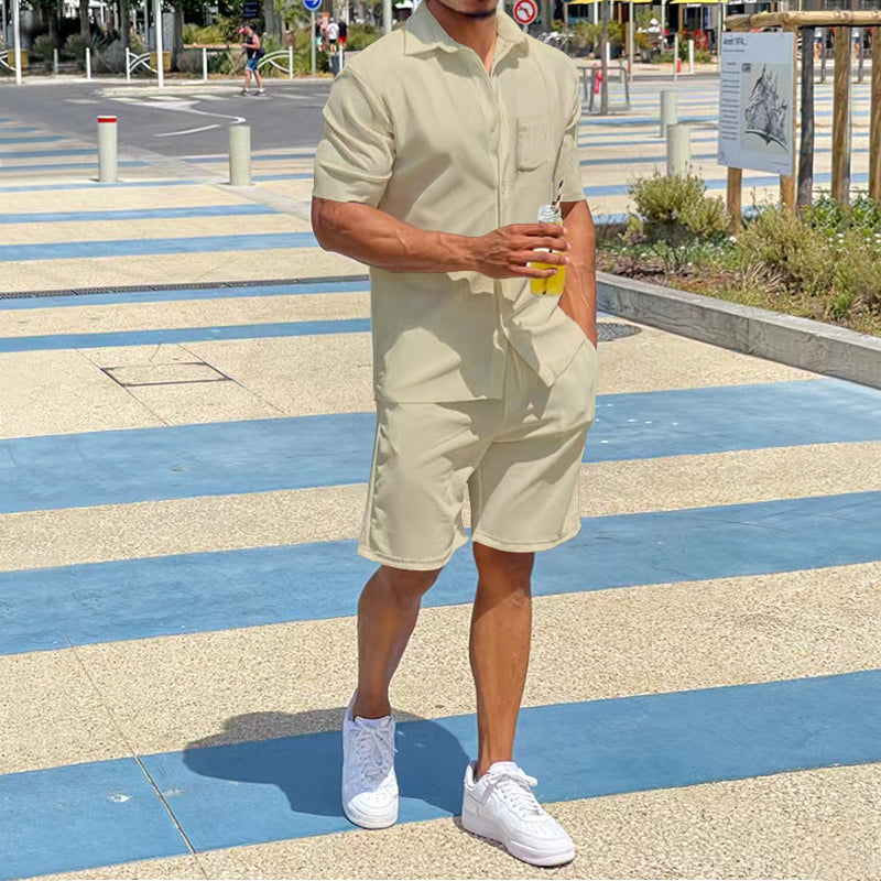 Mens Summer Jumpsuit Set With Zipper Modern Design Lightweight Breathable Comfort For Stylish Men