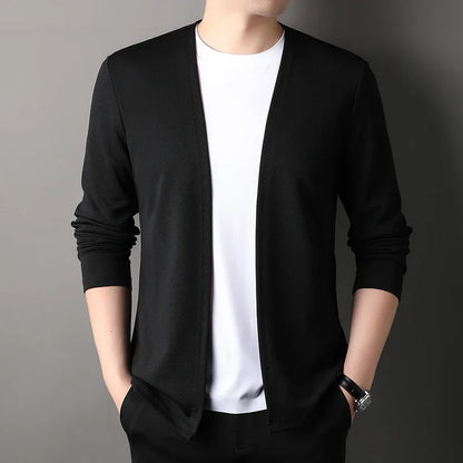 Men's Cardigan With Comfortable Knit Versatile Casual Look For Spring And Autumn Wear