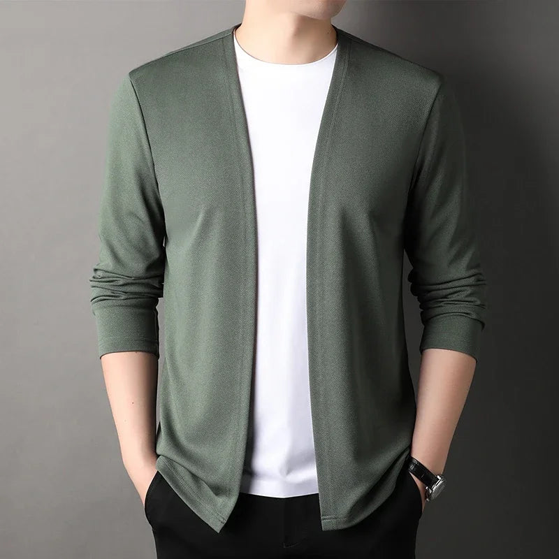 Men's Cardigan With Comfortable Knit Versatile Casual Look For Spring And Autumn Wear