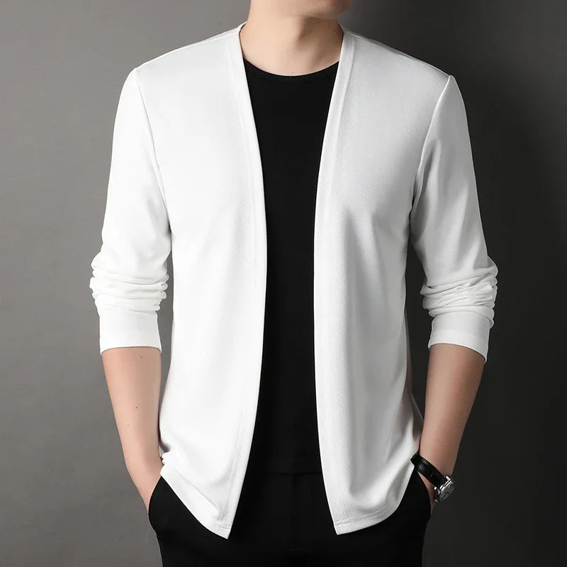 Men's Cardigan With Comfortable Knit Versatile Casual Look For Spring And Autumn Wear