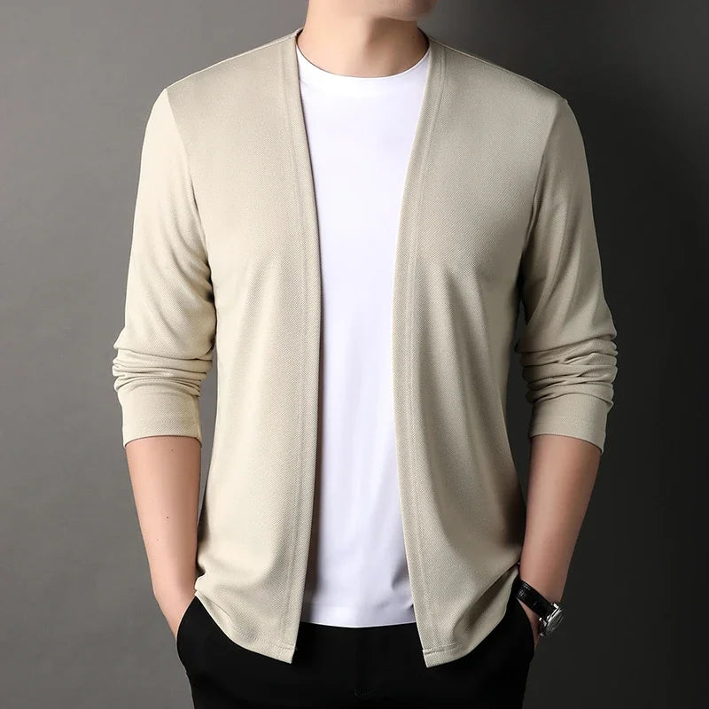 Men's Cardigan With Comfortable Knit Versatile Casual Look For Spring And Autumn Wear