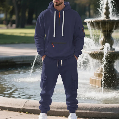 Mens Tracksuit With Zipper And Fleece Lining Premium Durable Polyester For Active Men Sports And Leisure