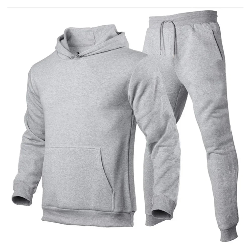 Mens Tracksuit With Hood And Jogging Pants Breathable Polyester Comfort For Active Men