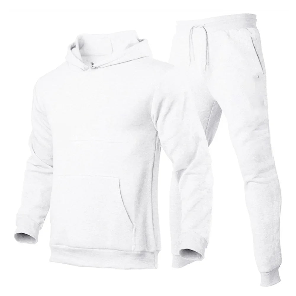 Mens Tracksuit With Hood And Jogging Pants Breathable Polyester Comfort For Active Men