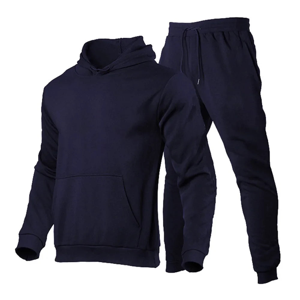 Mens Tracksuit With Hood And Jogging Pants Breathable Polyester Comfort For Active Men