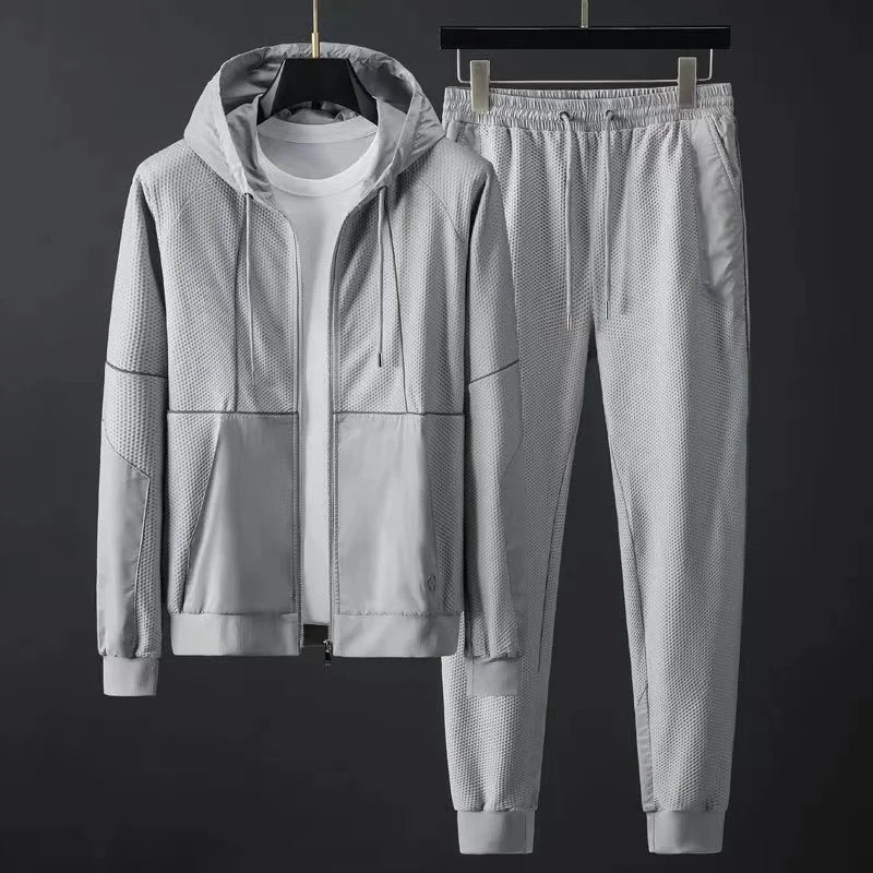 Mens Tracksuit With Hood Zip Up Breathable Quick Dry For Active Men Comfort And Style