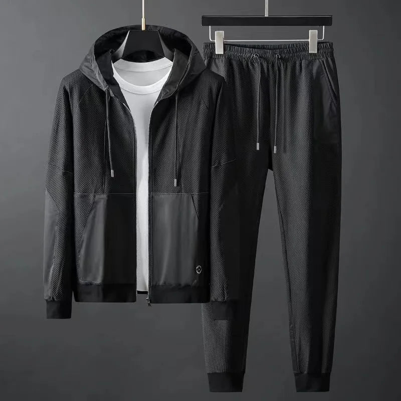 Mens Tracksuit With Hood Zip Up Breathable Quick Dry For Active Men Comfort And Style