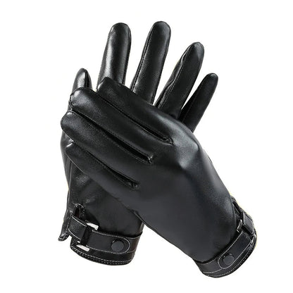 Men's Winter Gloves Touchscreen Compatible Windproof Premium PU Leather for Drivers and Everyday Use