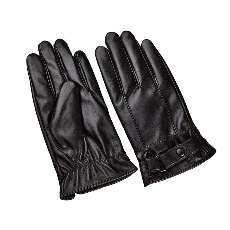Men's Winter Gloves Touchscreen Compatible Windproof Premium PU Leather for Drivers and Everyday Use