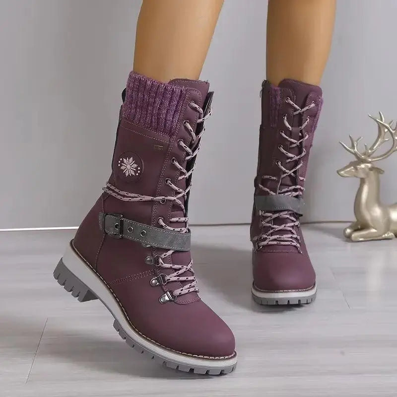 Women's Winter Boots with High Heel and Insulated Design