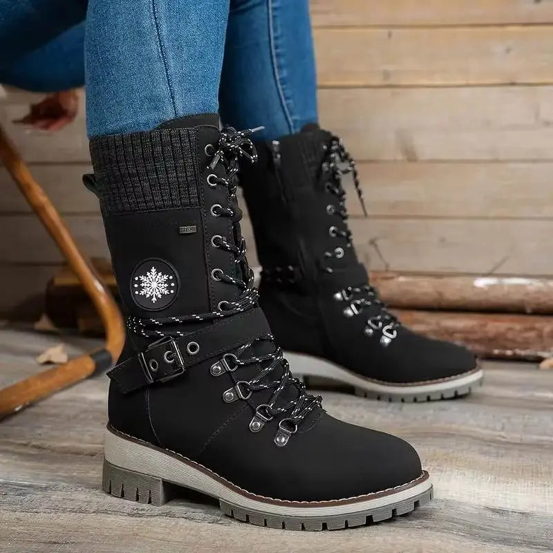 Women's Winter Boots with High Heel and Insulated Design