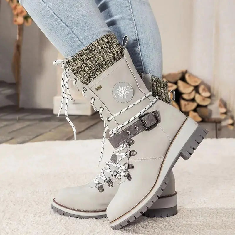 Women's Winter Boots with High Heel and Insulated Design