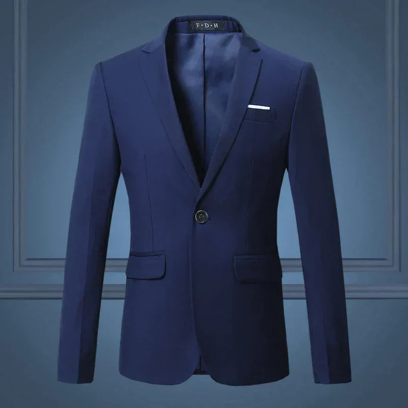 Andrew Men's Classic One Button Tailored Suit Blazer by TrendAura Premium Slim Fit Formal Jacket for Business and Events
